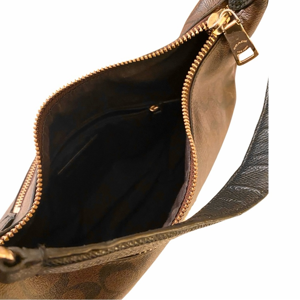 Coach Harley East West Hobo Shoulder Bag Signature Black Brown Gold F38267 - Picture 13 of 16